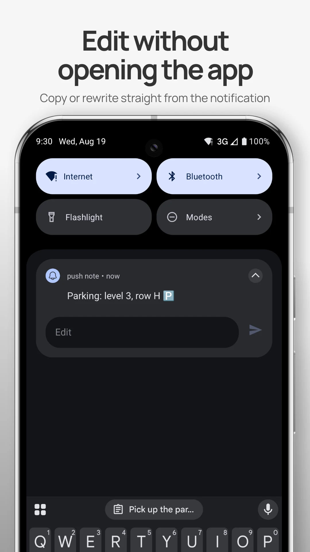 push note: notification notes screenshot