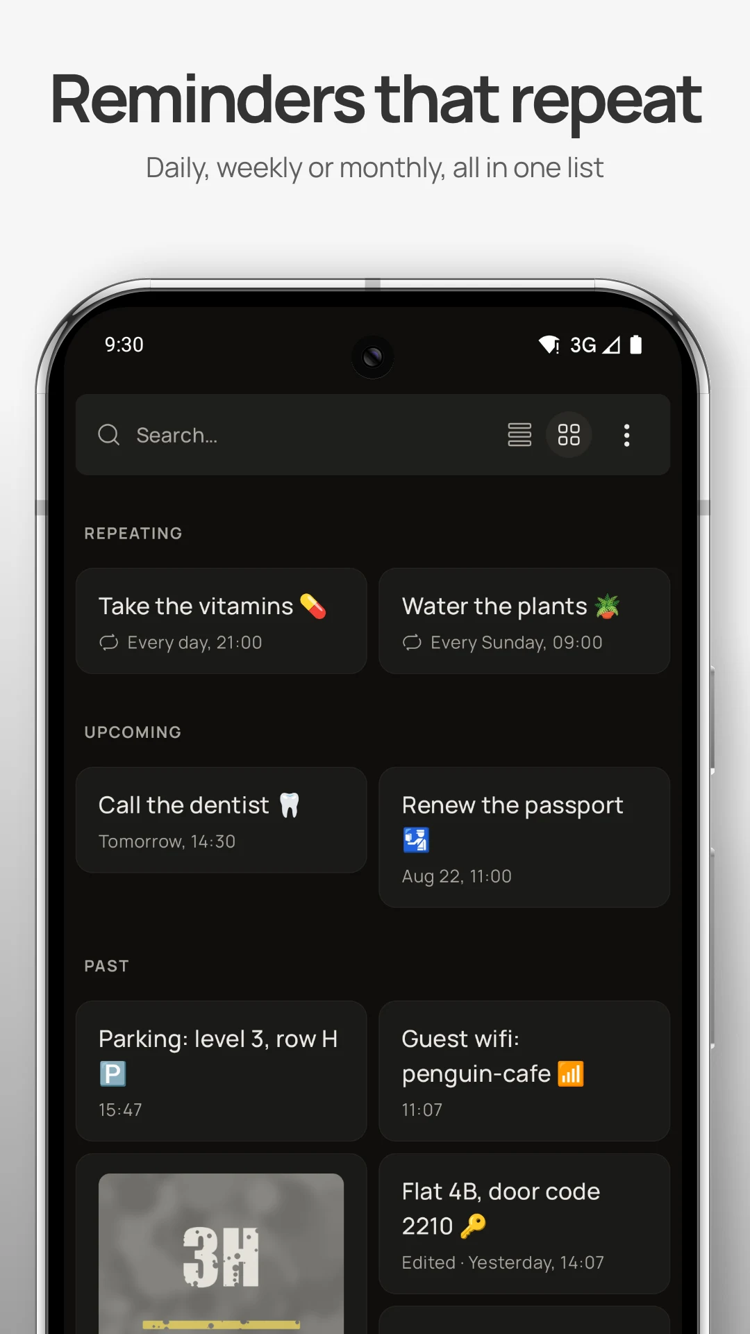 push note: notification notes screenshot